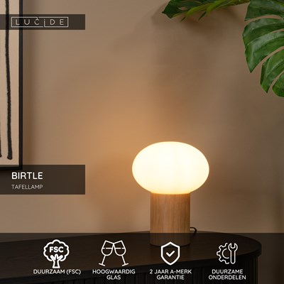 Lucide BIRTLE - Tafellamp - 1xE14 - Opaal